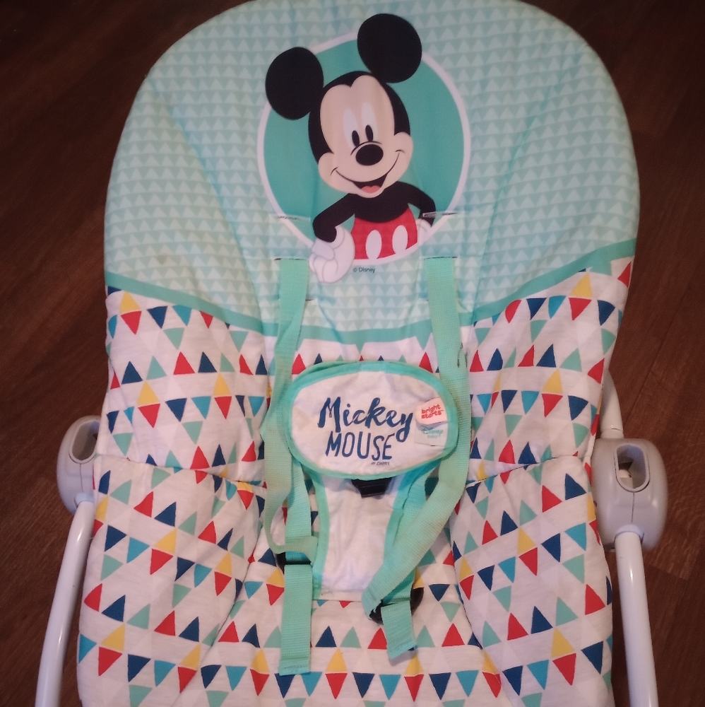 Bright star Mickey Mouse baby vibrating bouncer